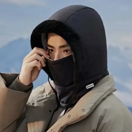 1Pcs Winter Thick Warm Hat with Earflaps - [Black]